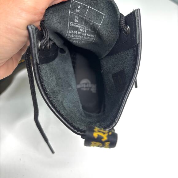 Dr Martens 11821 Black Leather 8 Eye Mid Boots 6 - Picture 3 of 11